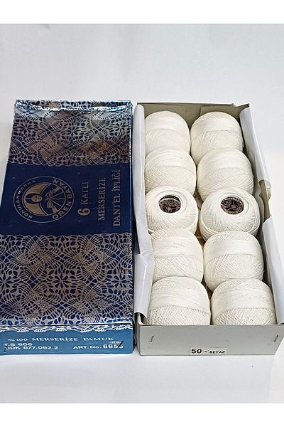 Ören Bayan Numărul 50 20 grame Ață de dantelă - 6 straturi (10 buc.) Ață de brodat, Ață de cusătură în cruce, Ață de aci