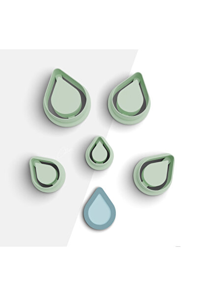 brocutters قطع طين على شكل دمعة منقوش بالبوليمر - قالب حلق، قاطع طين، 5 مقاسا...