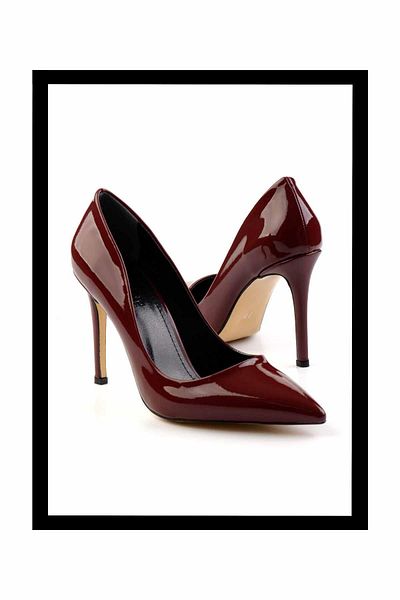 Bambi Burgundy Patent Leather Women's Classic Heeled Shoes K 01667200008