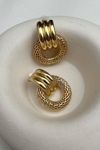Modex Nesting Circle Earrings (En:1,5Cm Size:4Cm)
