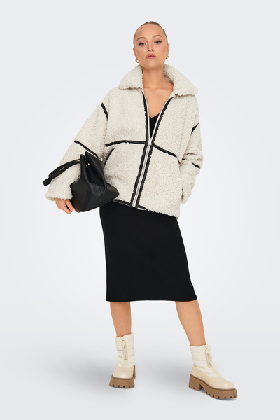 ONLY Onlparis Regular Fit Μπουφάν με φερμουάρ με φαρδύ γιακά με ρίγες 15322440