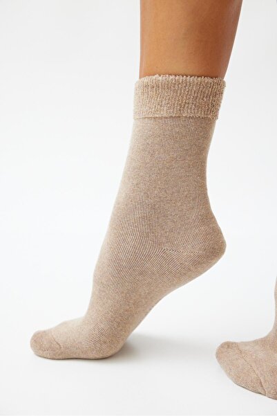Katia&Bony Beige Melange Girl's Towel Socks