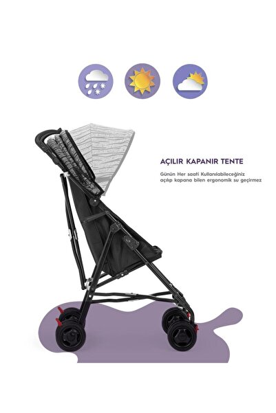 Moonybaby MB108 Stork KARELİ ANTRASİT Çocuk Baston Bebek Arabası