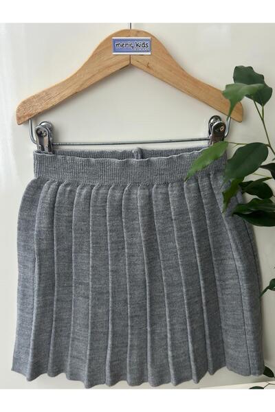 Meriç bebe Girl's Elastic Waist Pleated Knitwear Trend Skirt