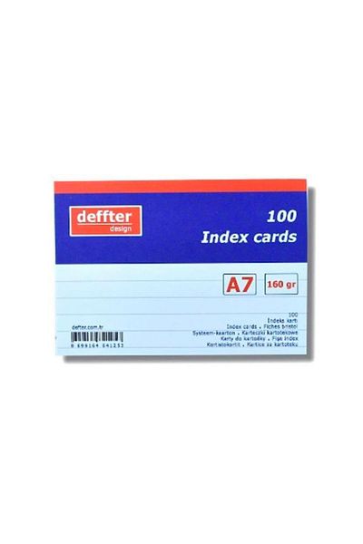 DEFFTER بطاقة مؤشر مخططة باللون الأبيض A7