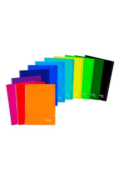 Notte Pastel A4 100 coli - Caiet școlar în carouri și spirală, copertă din plastic 60-333