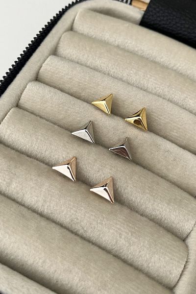 Modex Colorful Multiple Earrings with Pyramid Figures