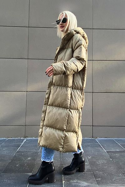 Madmext Mad Girls Khaki Long Puffer Coat Mg1303