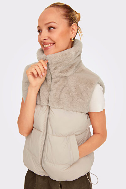 ONLY Soft Feather Onlwanja Inflatable Vest - Quilted, Stand Collar, Regular F...
