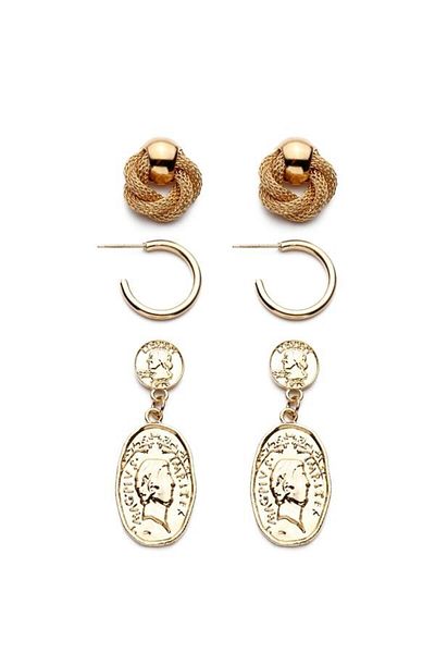 Modex Stylish Earring Set with Medallion Figure