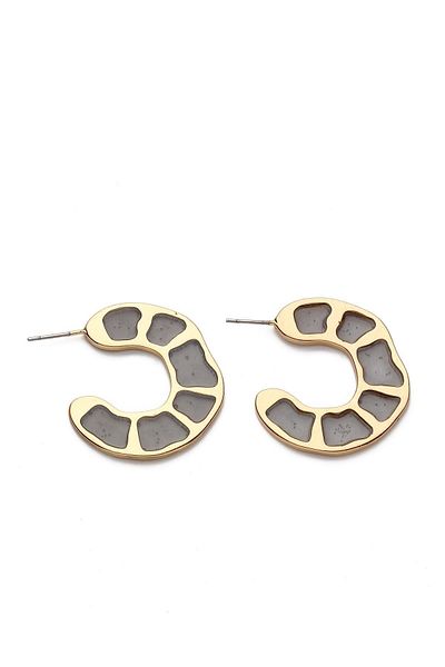 Modex Dark Green Candy Jewelled Hoop Earrings (3cm)