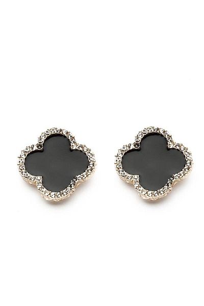 Modex Black Clover Earrings - Enamel Design