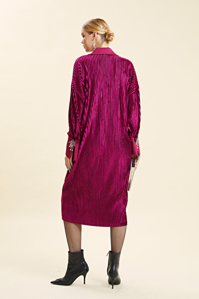 VERDA V-Neck Embroidered Velvet Evening Dress Plus Size