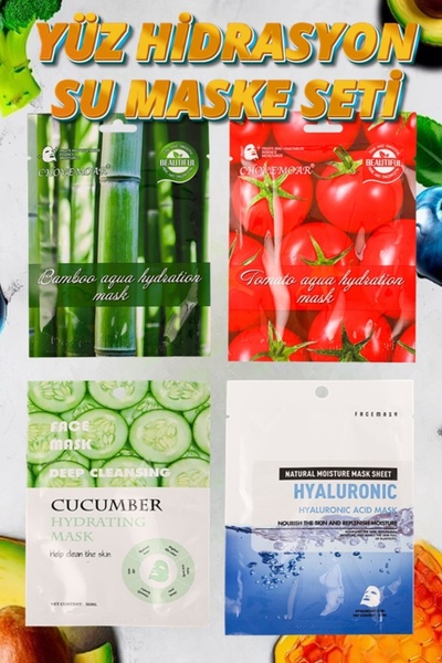 xolo Aqua Hidrasyon Su Bariyer Yüz Kağıt Maskeleri Kuru Ciltler Seti 4 Adet