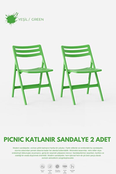 Daim Plastik PİKNİK KATLANABİLİR SANDALYE 2 Li Set