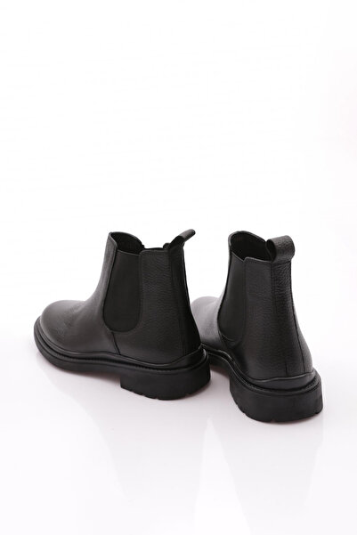 DGN Erkek Kauçuk Taban Chelsea Bot Siyah Floater Hakiki Deri 61310223210