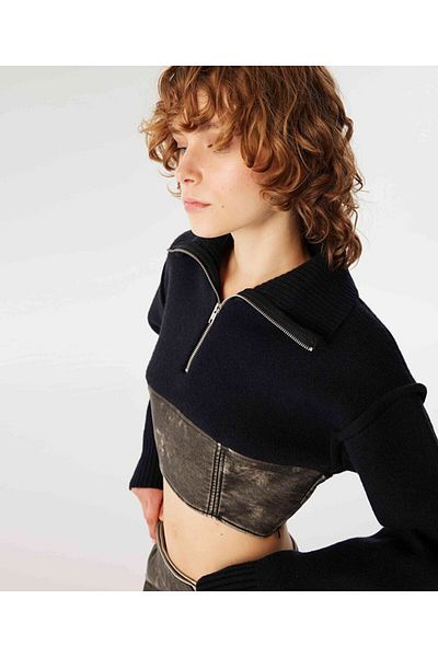 Twist PULOVER MIXT DE PIELE ARTIFICIALĂ