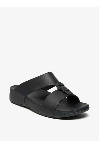 Le Confort Solid Slip-On Sandals with Buckle Accent