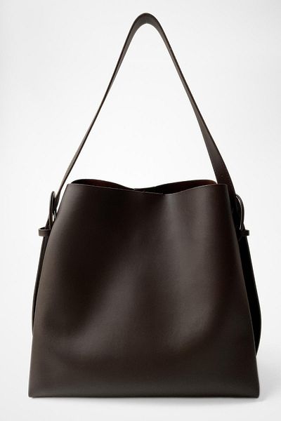 Yuka Atelier Горчиво кафява голяма дамска чанта за пазаруване с детайли Nomu Buckle