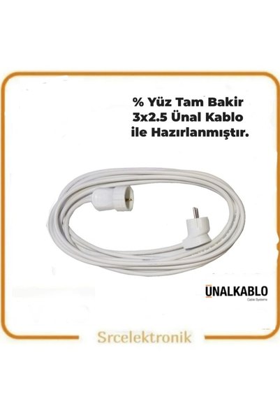 VİKO TEKLİ 12 METRE 3x2.5 ÜNAL KABLO SEYYAR Topraklı Uzatma ( 3x2.5 Ünal KABL...