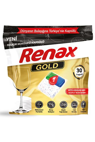 RENAX 30Pcs All in One - Gold Dishwasher Capsule