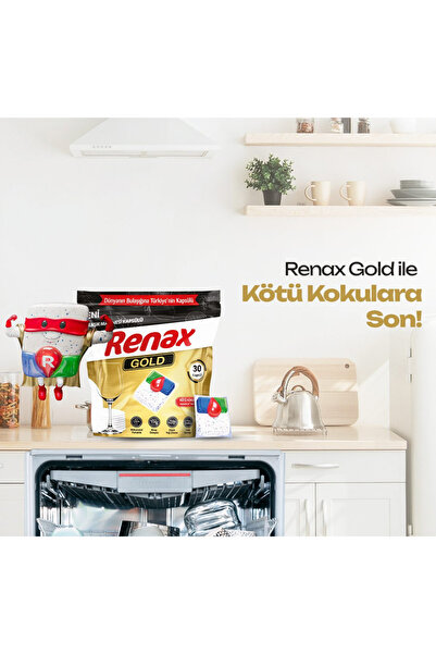 RENAX Gold Bulaşık Makinesi Kapsülü Hepsi Bir Arada 30 Lu