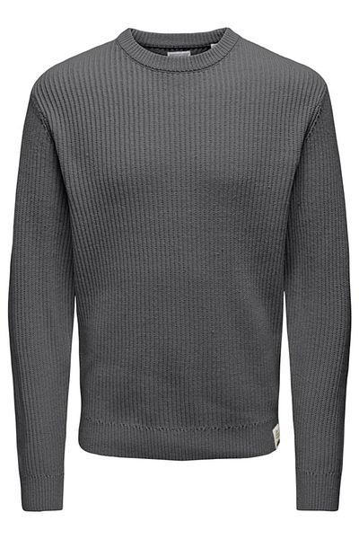 Only & Sons ONSFERGAL LIFE REG 7 RIB CREW KNIT - ΓΚΡΙ 22030208