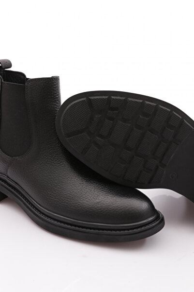 DGN Erkek Kauçuk Taban Chelsea Bot Siyah Floater Hakiki Deri 61310223210