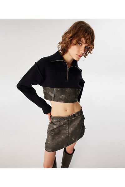 Twist PULOVER MIXT DE PIELE ARTIFICIALĂ