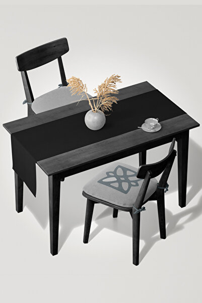 MARİTSA Black Velvet Textured Runner - Husă rezistentă la pete și la riduri