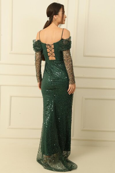 By Saygı Korálkové lemované šaty bez ramínek