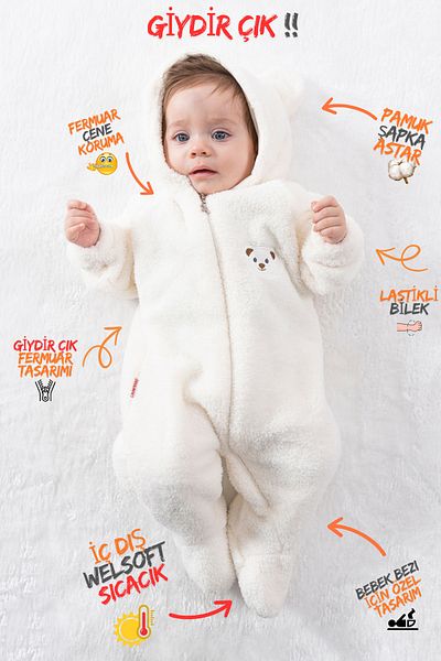 Baby Animals Welsoft Plush Unisex Zippered Winter Baby Sleeping Bag Baby Rompers Children's Rompers Children's Costume TLMA