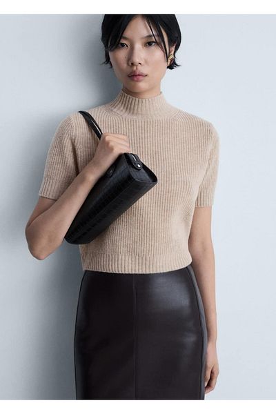 MANGO Woman Short Sleeve Wool Sweater