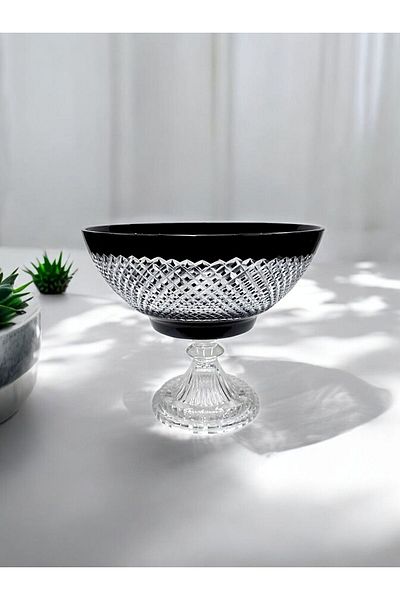 Paşabahçe Crystal Handcrafted Footed Fruit Bowl/Salat Bowl
