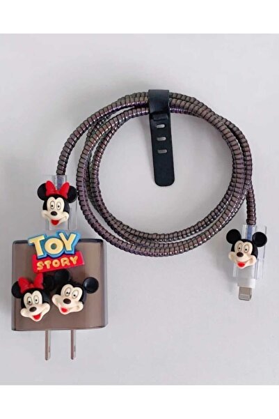 Tasarım Iphone 18w/20w Uyumlu Minnie va Mickey Şarj Kablosu Ucu Ve Şarj Başlı...