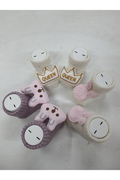 Bumbo aksesuarlı 3lü bebek çorap