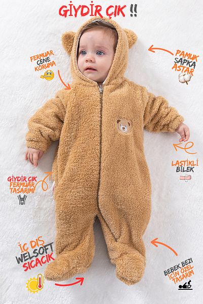 Baby Animals Welsoft Unisex Girl Boy Baby Sleeping Bag - Plush Zippered Winter Children's Costume