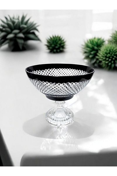 Paşabahçe Crystal Handcrafted Footed Fruit Bowl/Salat Bowl