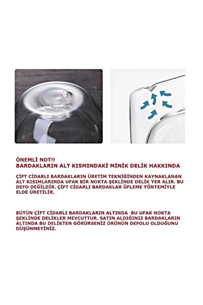 Berdina Home 2'li Çift Cidarlı Bardak 350ml Isıya Dayanıklı Borosilikat Espresso Sunum Bardağı Kulplu Kahve Kupa