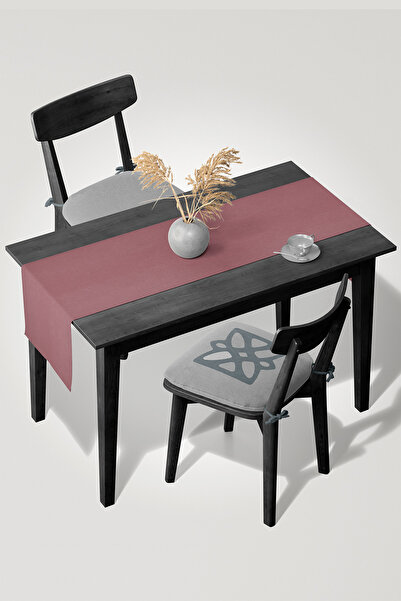 MARİTSA Runner مع نسيج مخملي - غطاء داستي روز، خالي من الجلد (مقاوم للبقع وال...