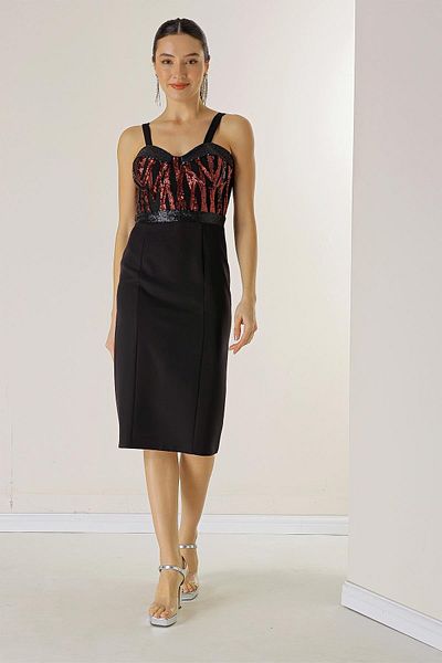 By Saygı Top rochie din crep scurtă căptușită cu paiete