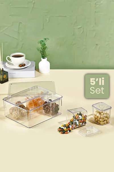 CocoVia 5-Piece Closet Organizer with Lid - Bathroom, Kitchen and Make-up Storage Container
