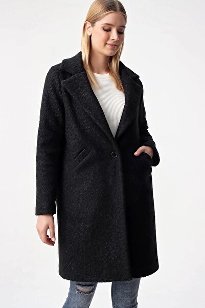 By Saygı Παλτό Boucle με μονό κουμπί με τσέπες