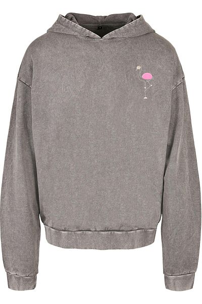 Merchcode Flamingo Acid Washed Oversize Hoody