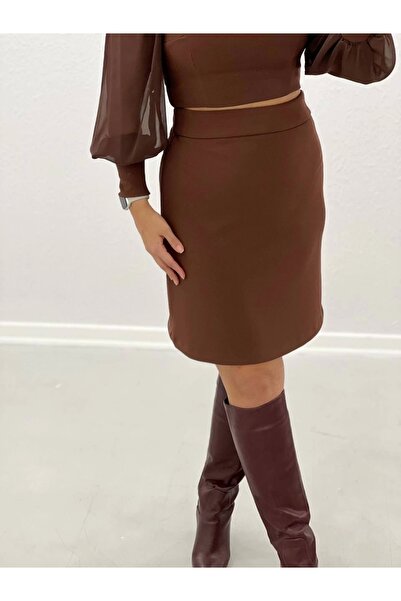 ayakuydur Kadın Kahverengi Etek