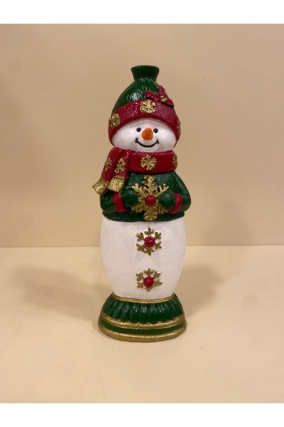 PLUS HOME YILBAŞI KARDAN ADAM YEŞİL EL BOYAMA YILDIZ TUTAN 27 CM