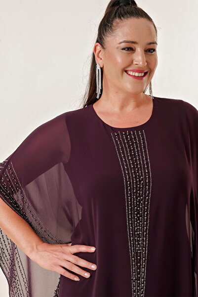 By Saygı Chiffon Lycra B.B. with Stone Bead Detail on Top Overalls