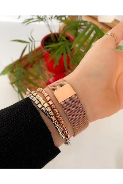 Spectrum Çift Kol Saati Metal Kordon Dokunmatik Led Sevgili Saatleri Her Güne Uygun Taşlı