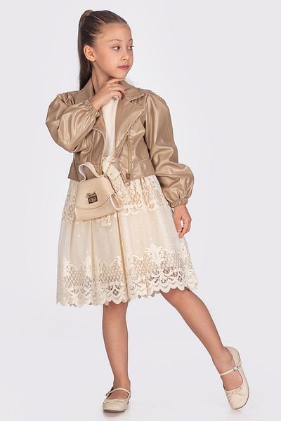 Tivido Girl's Lace Evening Dress with Jacket