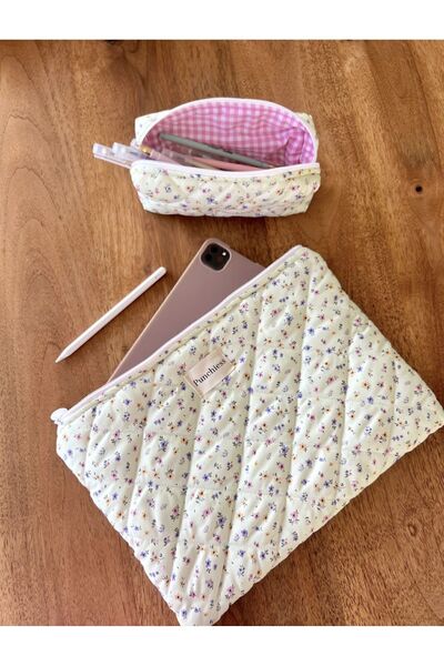 Punchiess Yellow Crispy Floral Laptop Tablet Case 13-14 Inch